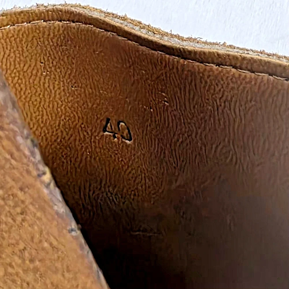 Vintage 90s Charles David Brown Suede Wood Platform Mules Clogs Sz 40 Made italy